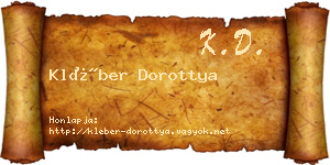 Kléber Dorottya névjegykártya